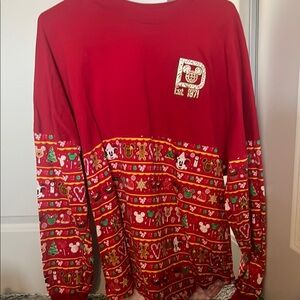 Unisex Red Holiday Themed Walt Disney World Spirit Jersey